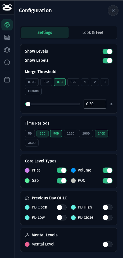 FrogOracle configuration panel